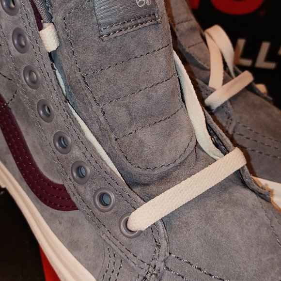Vans Sk8 Hi Mte Frost Gray/Prune Suede Men's 4/Women's 5.5 VNOA4BV7XKM1 - Picture 5 of 10